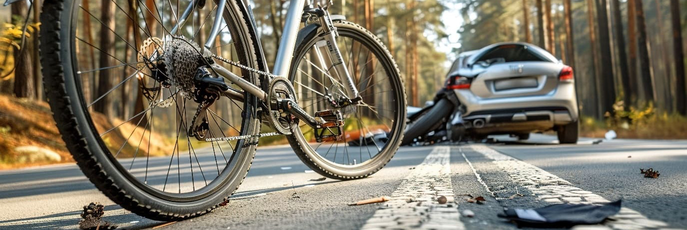 Road accidents between a bicycle and a car.