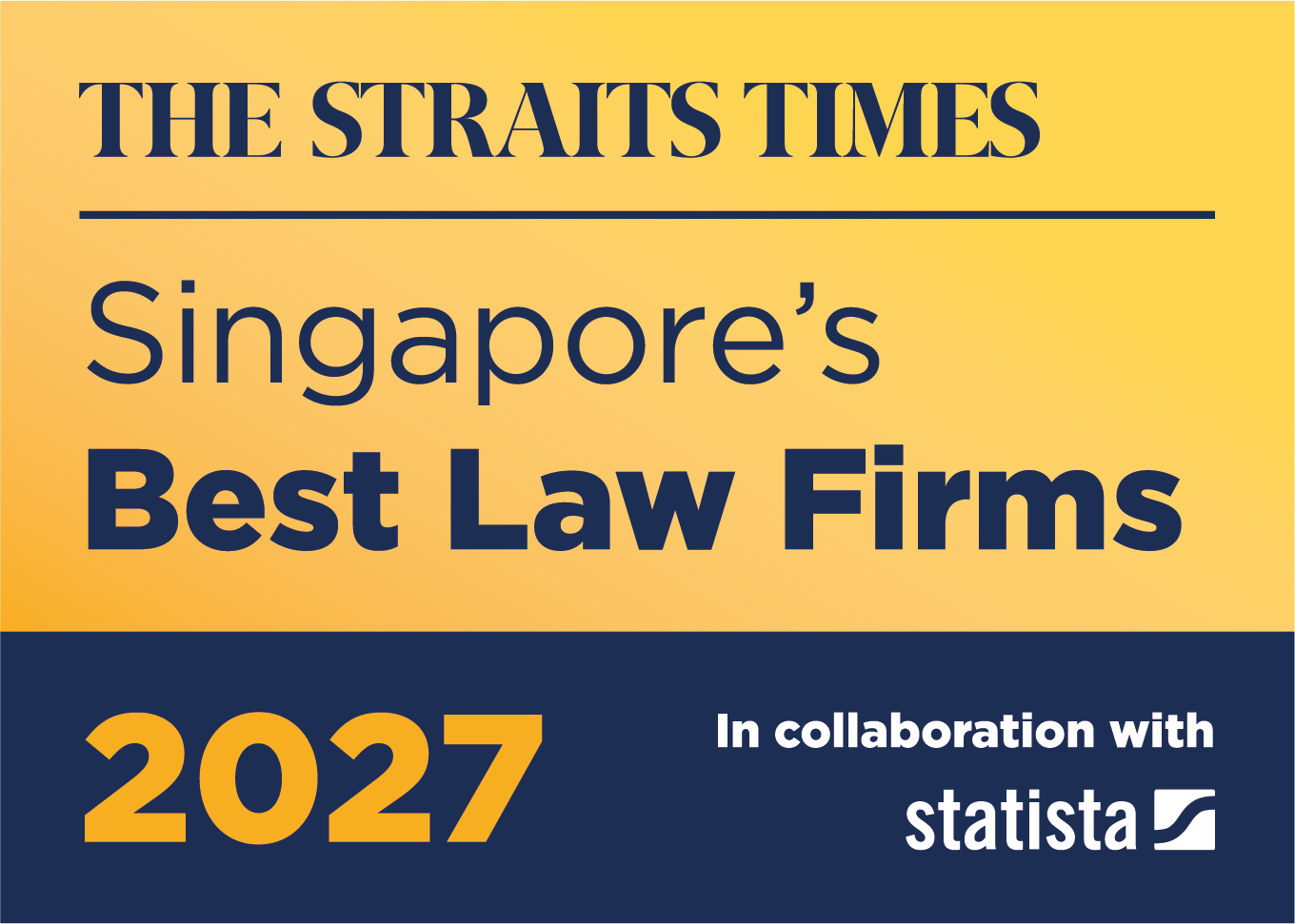 Hoh Law Corporation has been voted as one of the Best Law Firm 2027, in the survey conducted by The Straits Times and Statista.